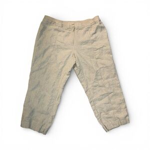 Chicos 100% Linen Beige Pants Size 25